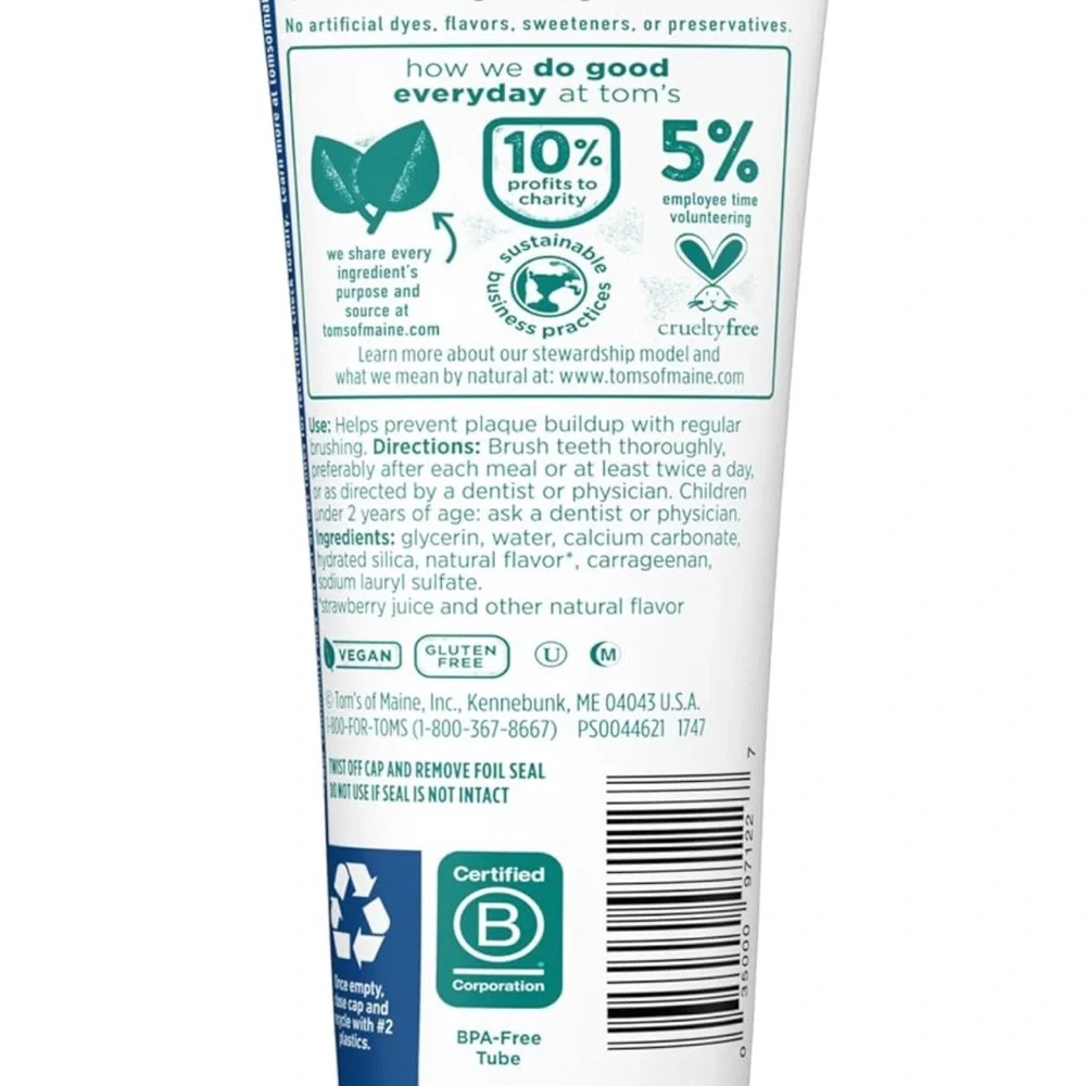 Tom's of Maine Kid's Fluoride-Free Toothpaste